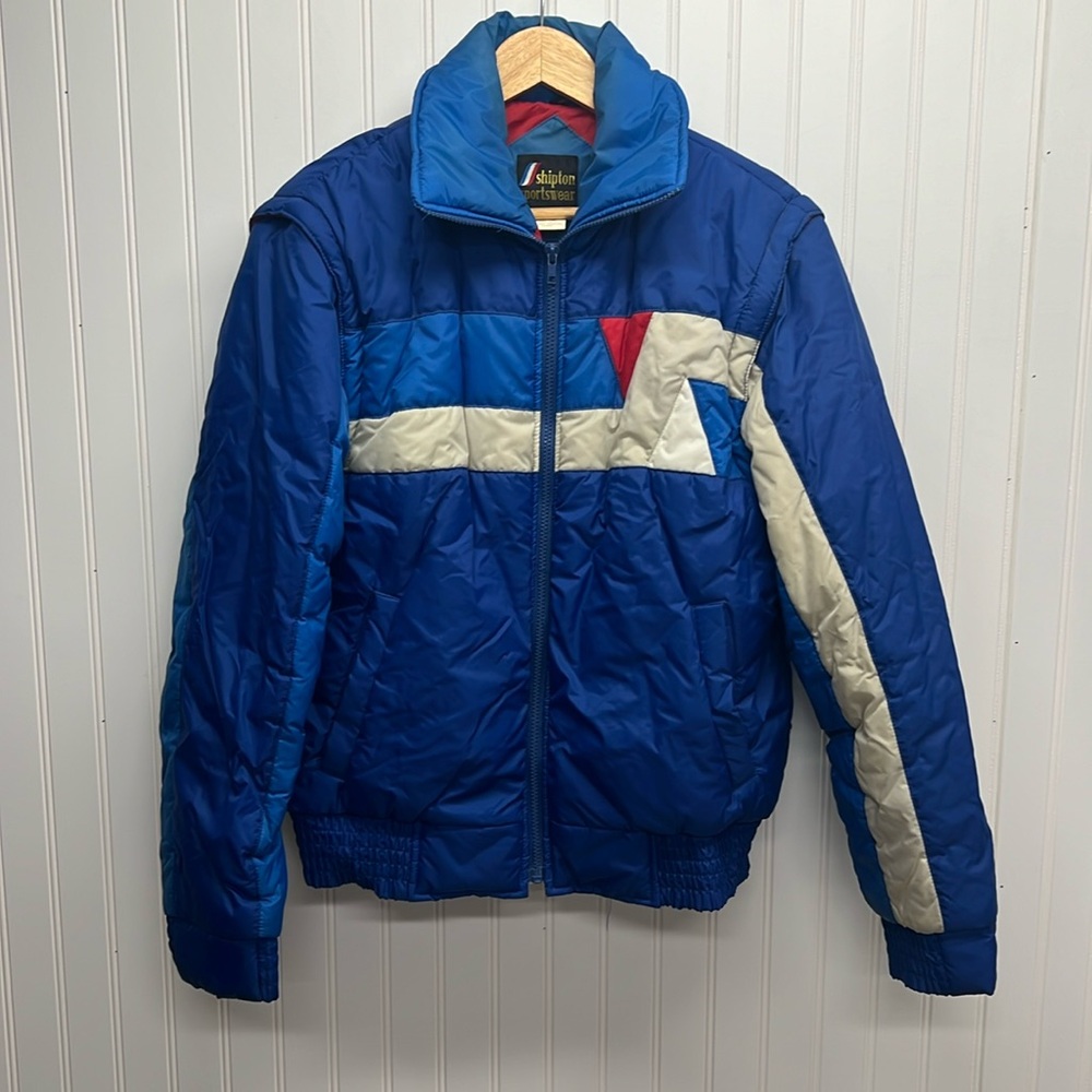 Vintage‎ 70’s/80’s Retro Shipton Sportswear Puffer Vest Removable Sleeves Sz M